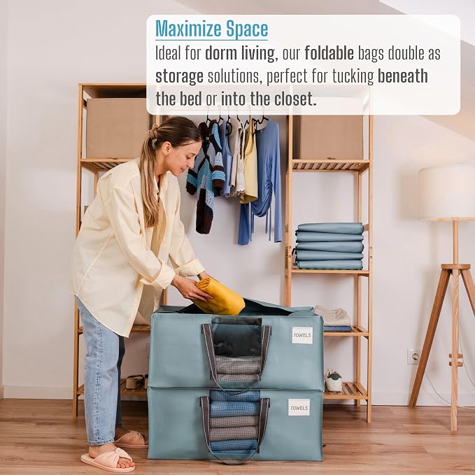 VENO 2 Pack Moving Bags for College, Heavy-Duty Storage Totes, Moving Boxes and - Image 4