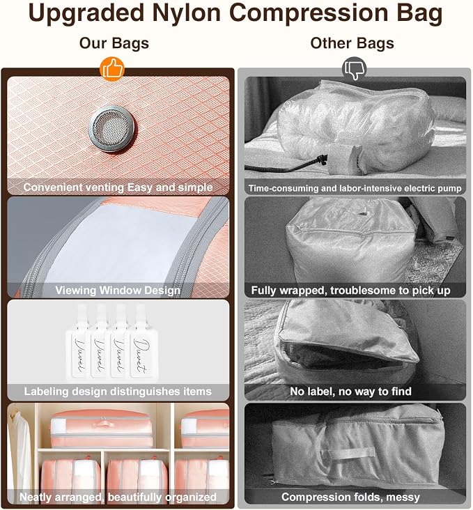 4 Pack Compression Storage Bags - 110L Large Capacity Comforter Storage Bag - Image 6