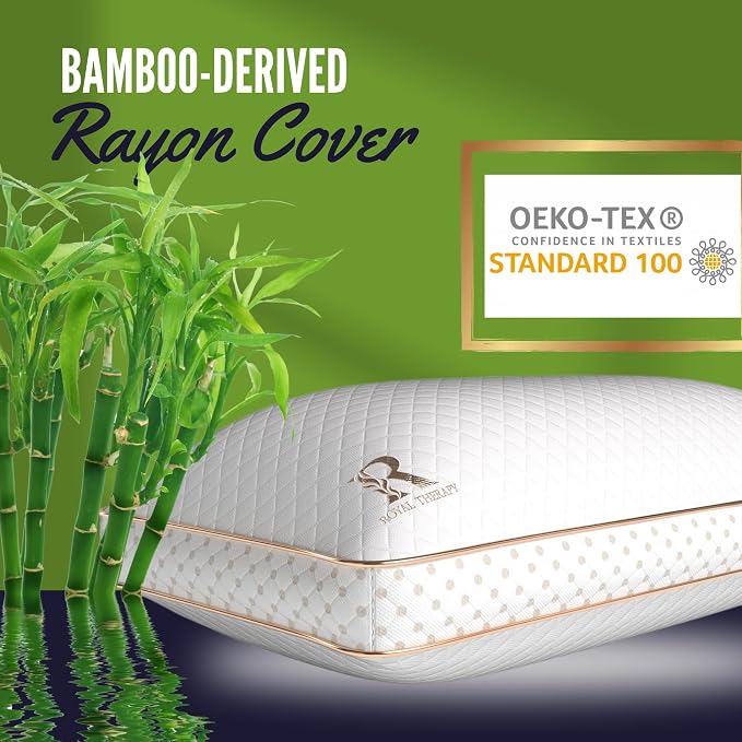 Royal Therapy 2-Pack King Memory Foam Pillow, Adjustable Shredded Odor-Free - Image 3
