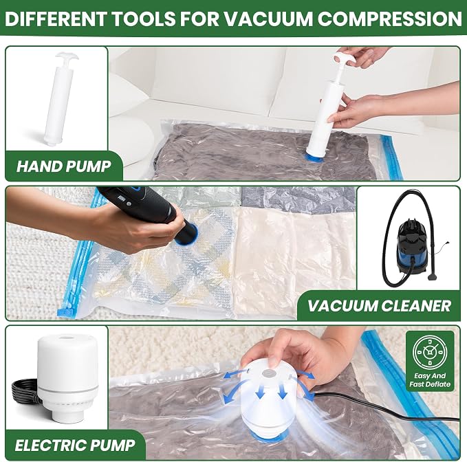 Vacuum Storage Bags, Comforters, Pillows-4 Jumbo+4 Large+4 Medium+4 Small+4 - Image 8