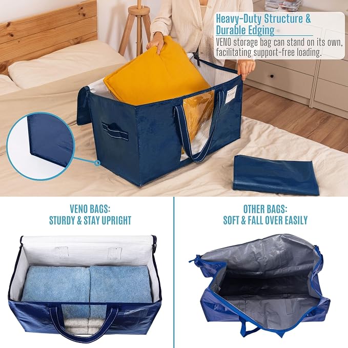 VENO 8 Pack Moving Bags, Comforter and Blanket Storage Bags - Image 3
