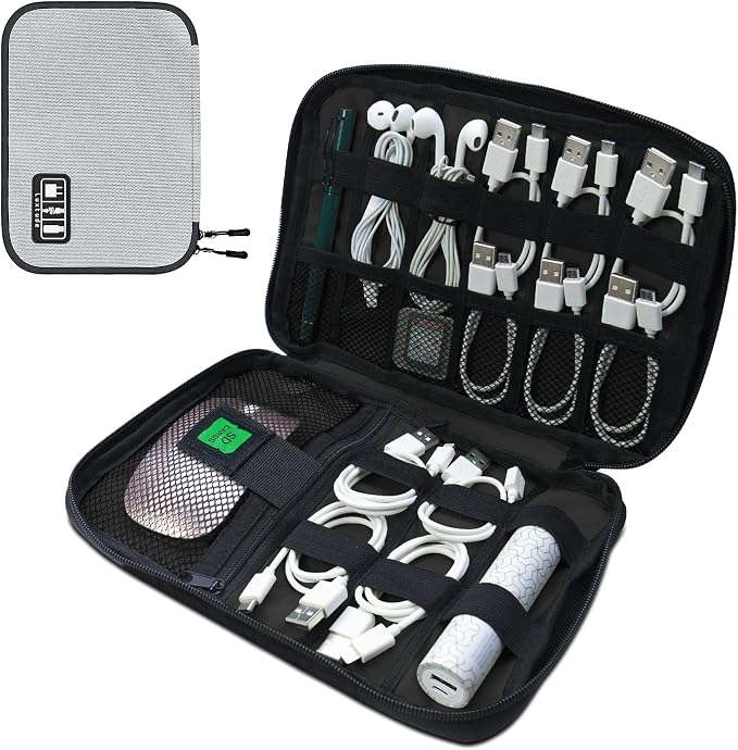 Luxtude Cord Organizer Travel, Flat Cable Organizer Bag, Portable Electronics by Luxtude