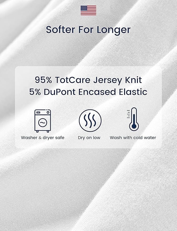 TotAha Premium Soft Pack n Play Sheets, Super Stretchy Jersey Knit Mini Crib - Image 5