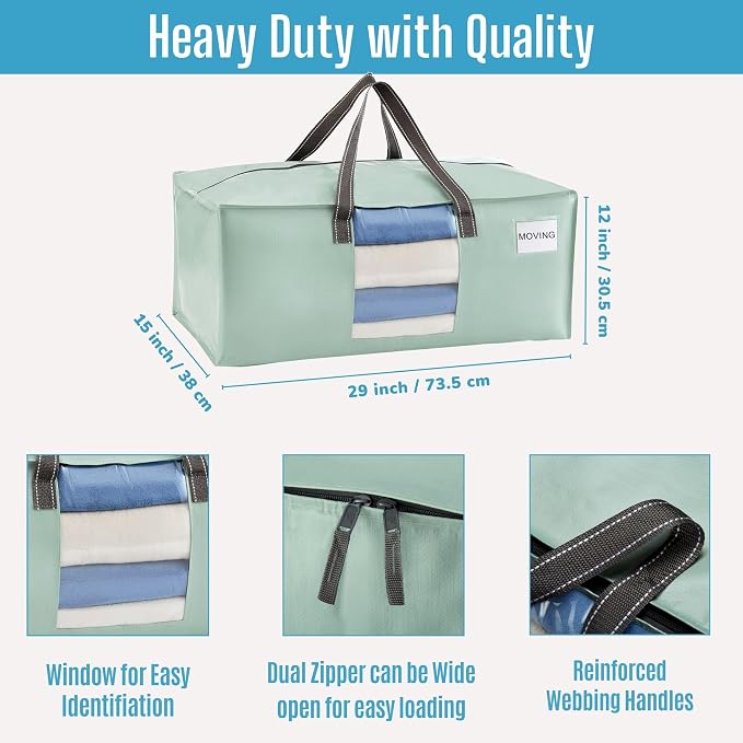 VENO 2 Pack Moving Bags for College, Heavy-Duty Storage Totes, Moving Boxes and - Image 3