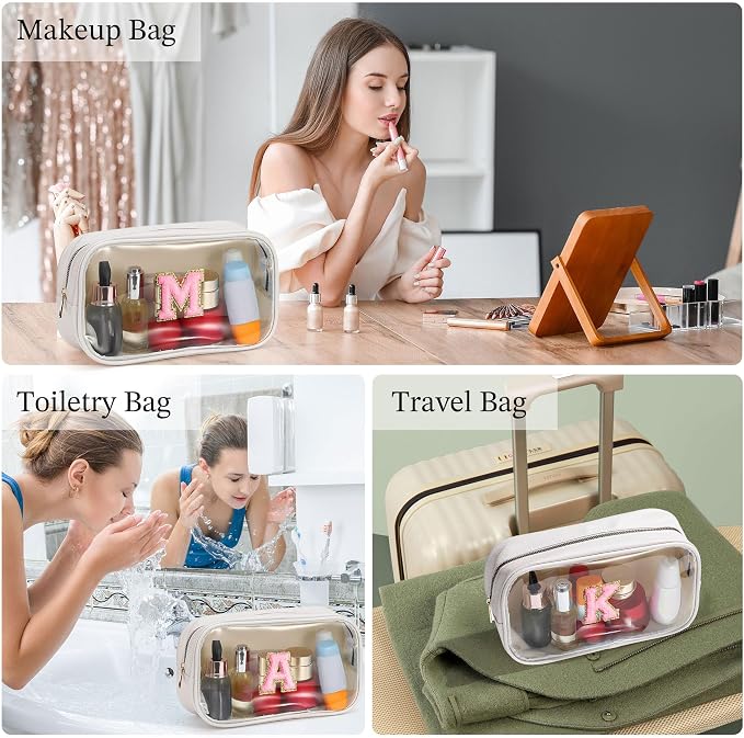 YOOLIFE Initial Makeup Bag Travel Toiletry Bag - Image 3
