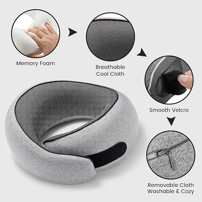SZXYX Travel Pillows for Airplanes, 100% Pure Memory Foam Neck Pillow for - Image 6