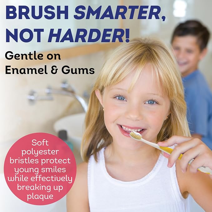 MOUTHWATCHERS Soft Kids Toothbrush, 2 Manual Flossing Toothbrushes and 2 - Image 3