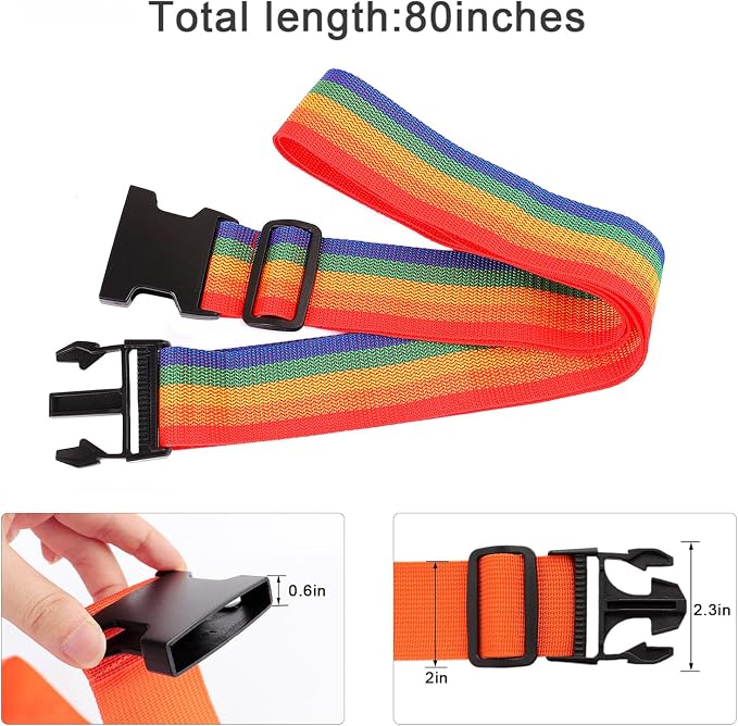4Pcs Luggage Straps for Suitcase Travel Accessories TSA Approved, 80In Long - Image 3