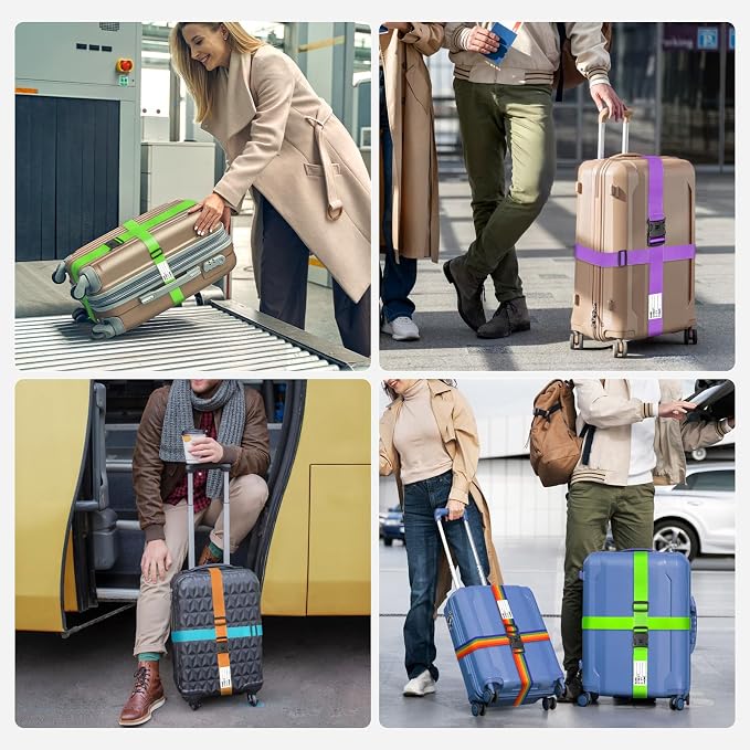 BILIONE Luggage Straps 88 inch Adjustable Suitcase Belt, Lockable Against - Image 6