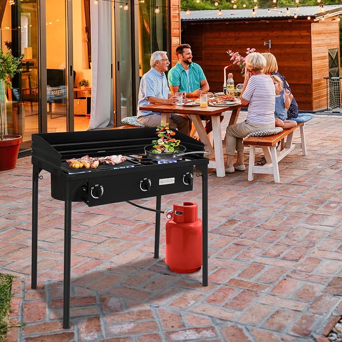 ROVSUN 2/3 Burner Outdoor Propane Gas Stove High Pressure Stand Cooker - Image 7