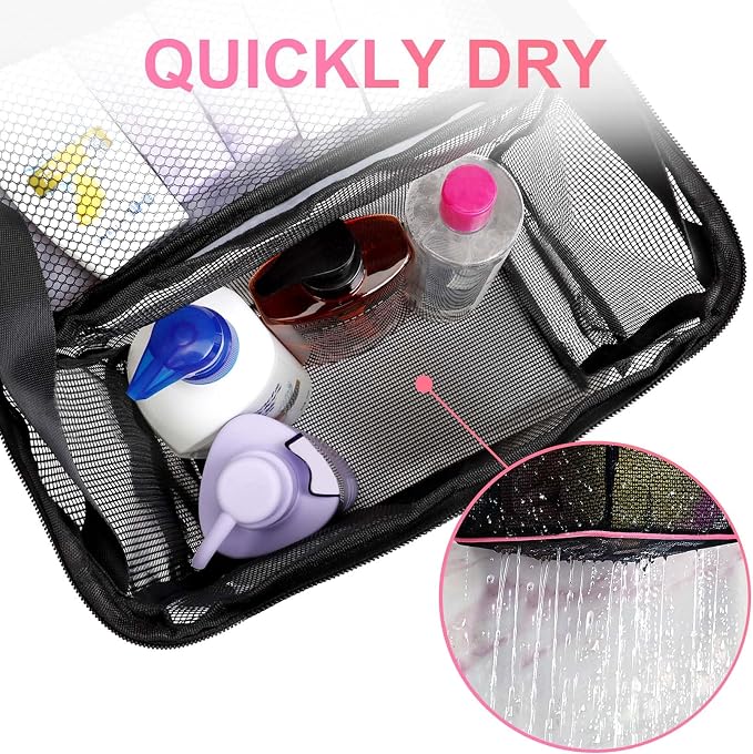 Mesh Shower Caddy, Portable HangingTravel Toiletry Bag Dorm Room Essentials - Image 4