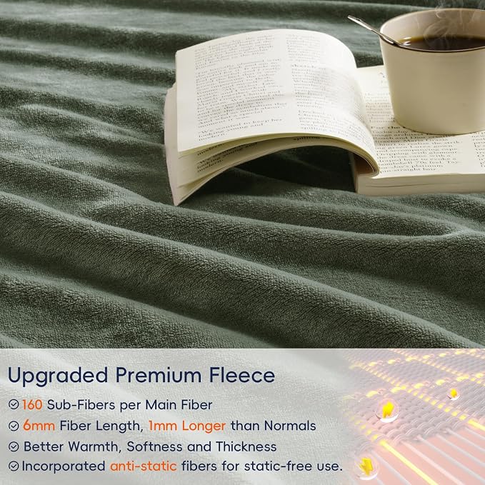 PHF Ultra Soft Fleece Blanket Twin Size, No Shed No Pilling Luxury Plush Cozy - Image 4