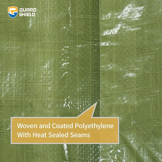 GUARD SHIELD Tarp Green 6x6 Feet Multi Purpose Waterproof Poly Tarp Cover 5mil - Image 5