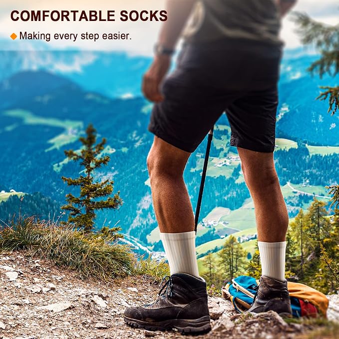 BULLIANT Compression Socks for Men 6Pairs, Athletic Crew Socks Cushioned For - Image 6