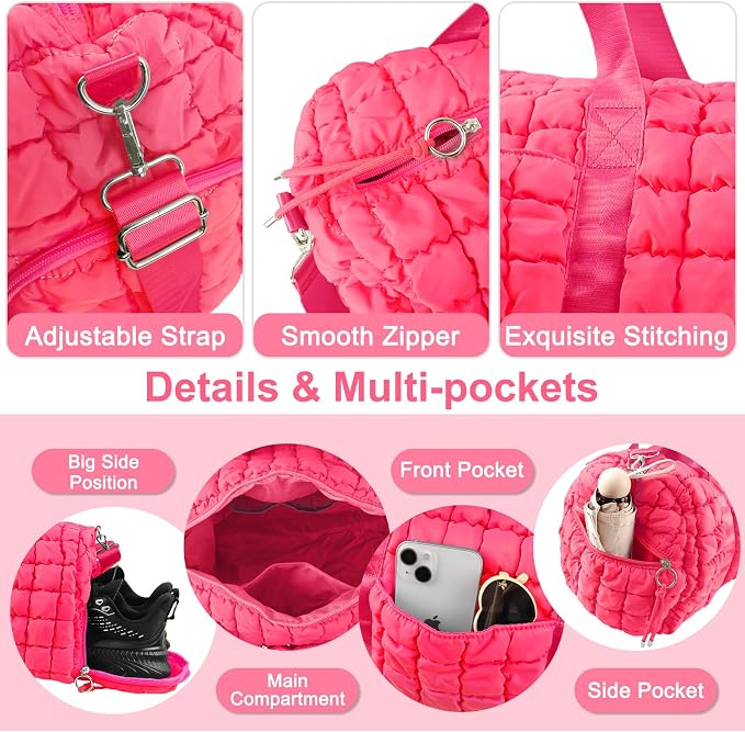 Quilted Travel Duffle Bag Gym Bag - Image 4