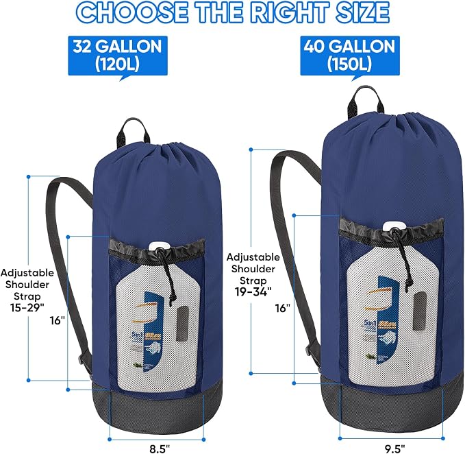 BALEINE 150L Laundry Bag Backpack, 900D Oxford Fabric Large Travel Laundry Bags - Image 2