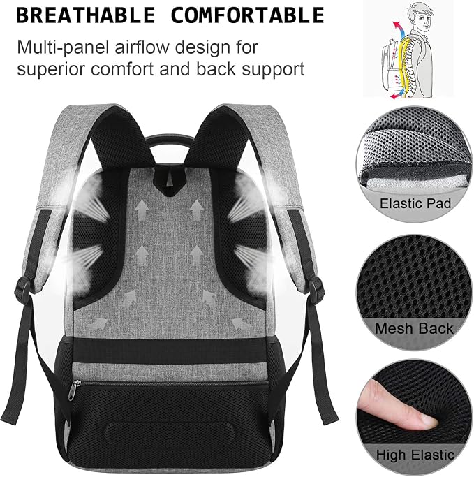 17 Inch Laptop Backpack, Business Anti Theft Slim Durable Laptops Backpack - Image 5