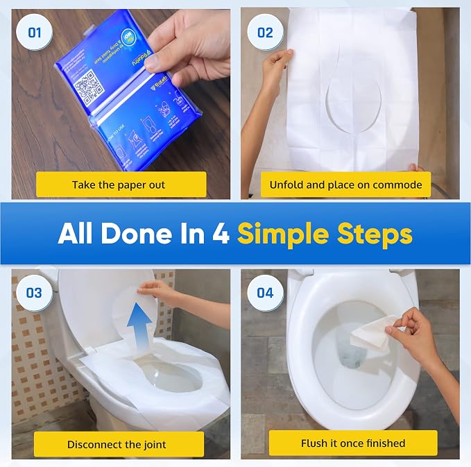 Toilet Seat Covers Disposable Flushable Travel Pack of 100 XL-Disposable Toilet - Image 3