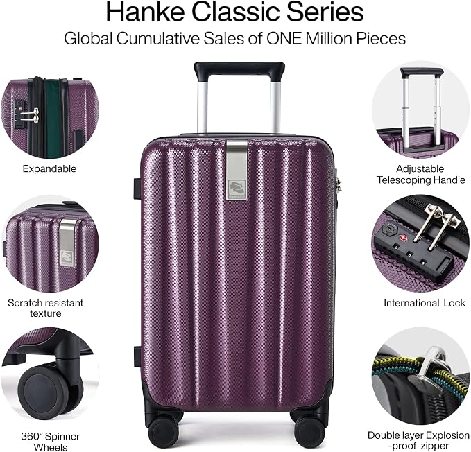 Hanke 24 Inch Expandable Checked Luggage Lightweight PC Hard Case luggage - Image 4