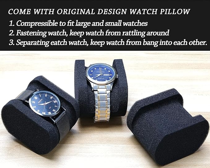 4 slots watch travel case roll, hard watch box storage organizer - Image 2