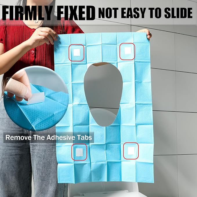 50 Pack Toilet Seat Covers Disposable 16x24 Inch XL Portable Toilet Liners - Image 4