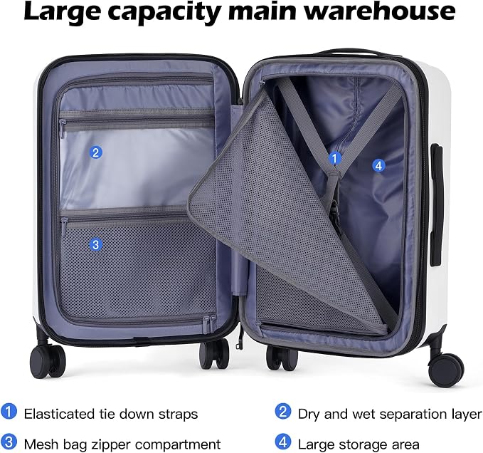 BISON DENIM 20 Inch Carry On Luggage, PC Lightweight Hardside Expandable - Image 5