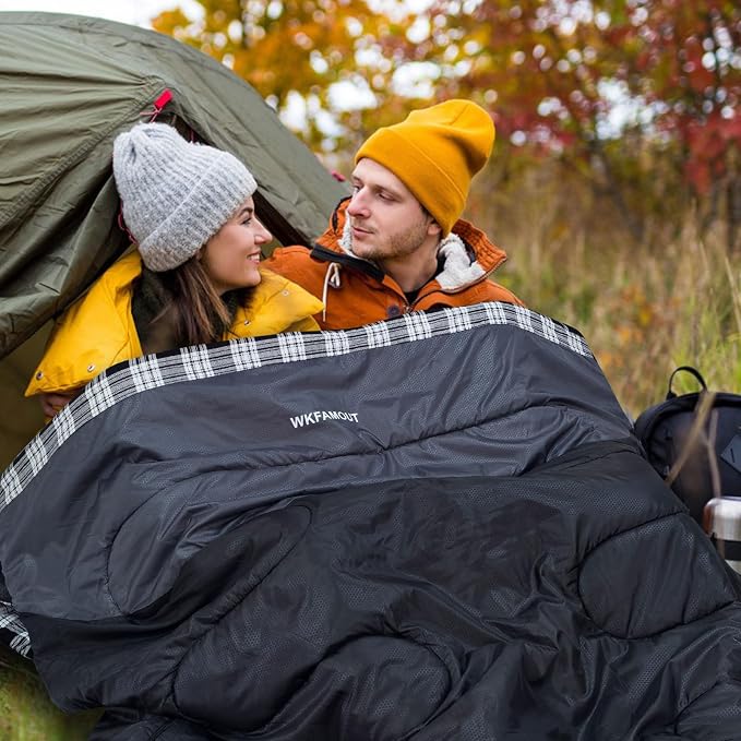 Double Sleeping Bag for Adults Machine Washable 2 Person Camping Sleeping Bag - Image 9