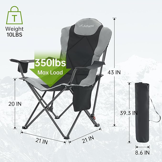 Camping Chairs, Portable 2 Pack Camp Chairs - Image 3