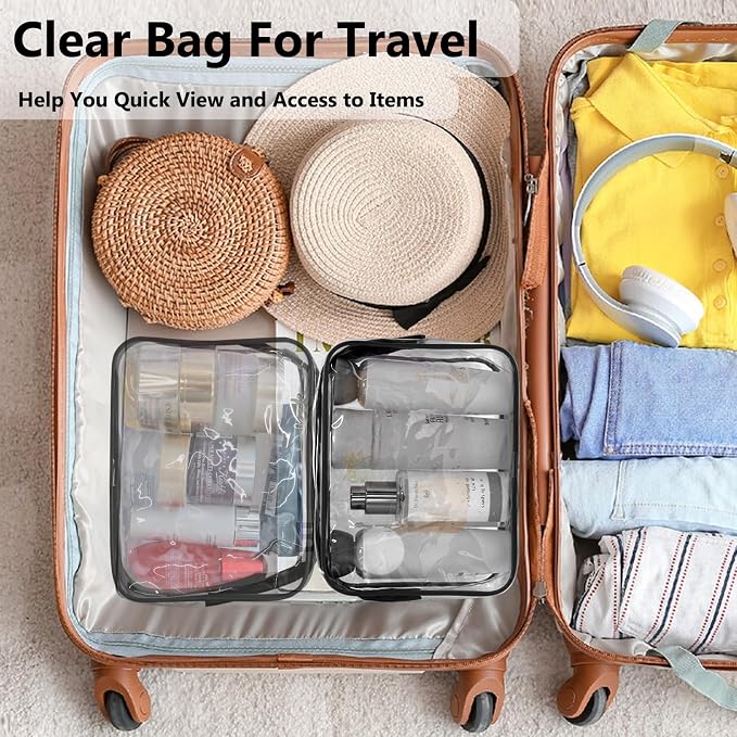Lermende 2pcs Clear Toiletry Bag TSA Approved Travel Bag, Carry On - Image 7