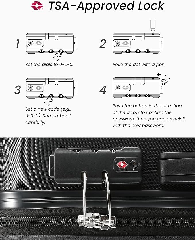 28 Inch Luggage, Expandable Hardside Large Checked Suitcases - Image 5