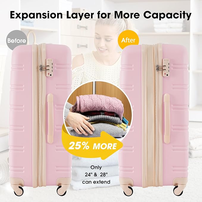 Merax Luggage sets of 13 Piece 16 20 24 28 IN Carry on Luggage sets 4 piece - Image 5