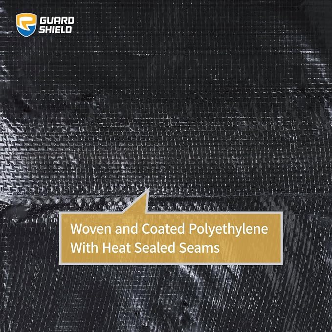 GUARD SHIELD Black Tarp 20x30 Feet Waterproof Tarps Lightweight Camping Tarp - Image 4