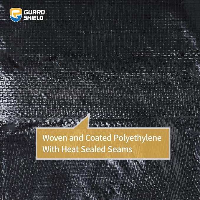 GUARD SHIELD Black Tarp 10x20 Feet Waterproof Tarps Lightweight Camping Tarp - Image 4