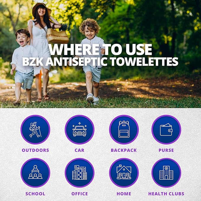 Hand Wipes – Benzalkonium Chloride Swabs Individual BZK Single-Use Packets by - Image 2