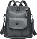 PU Leather Backpack Purse for Women Fashion Multipurpose Design Handbag Ladies by WYFJNX