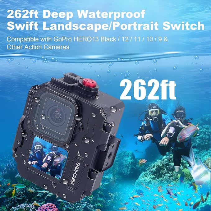 Aluminum Waterproof Case for GoPro HERO13 Black HERO12 HERO11 HERO10 HERO9 - Image 3