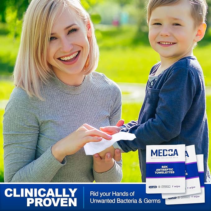 Hand Wipes – Benzalkonium Chloride Swabs Individual BZK Single-Use Packets by - Image 3