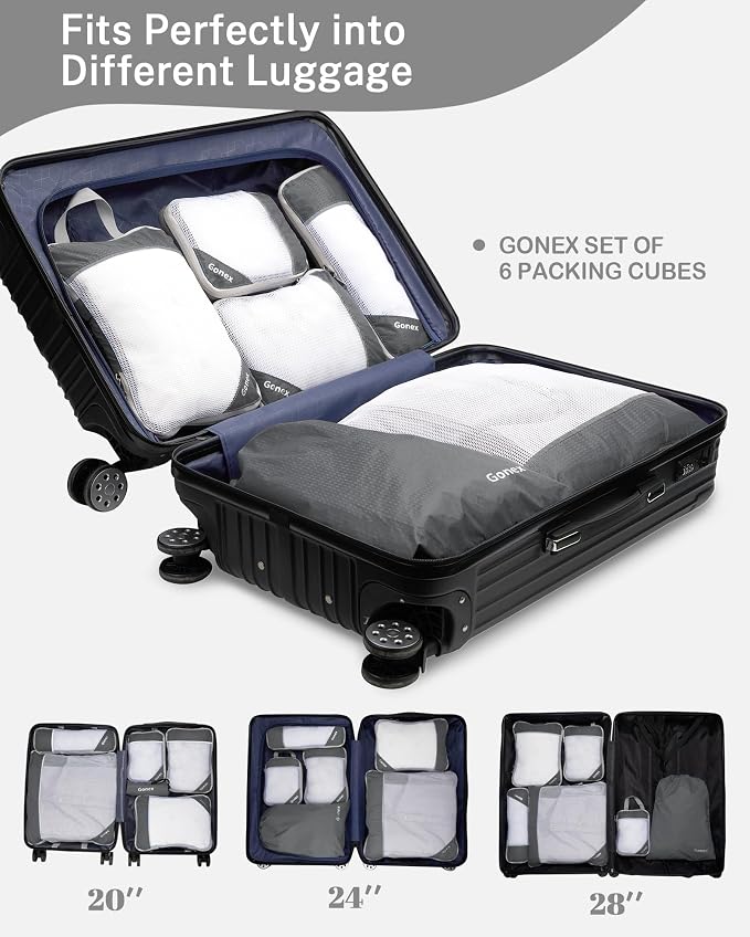 Compression Packing Cubes, Gonex Extensible Storage Mesh Bags Organizers - Image 5