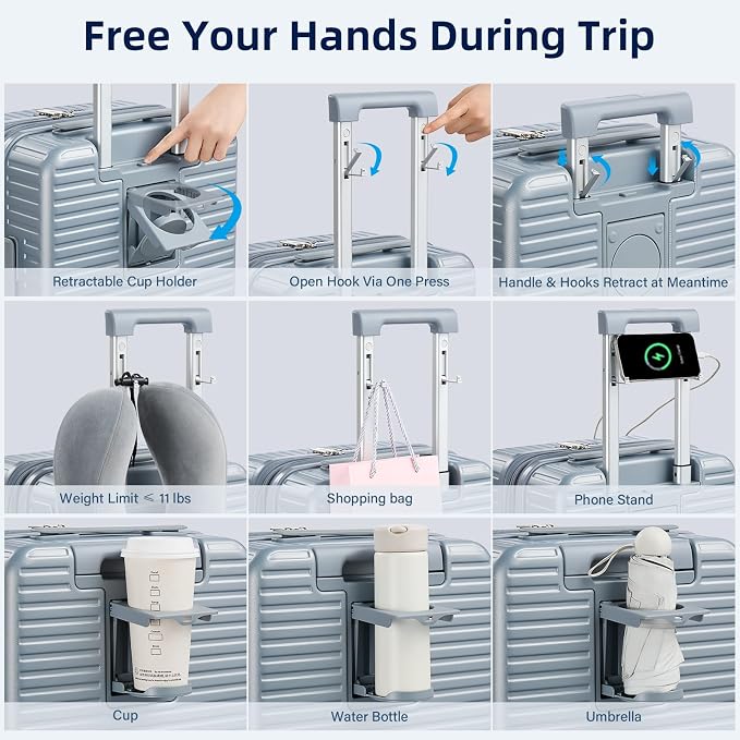 Hard Shell Suitcases Expandable Travel Luggage Sets 2 Piece, Carry on and Check - Image 2