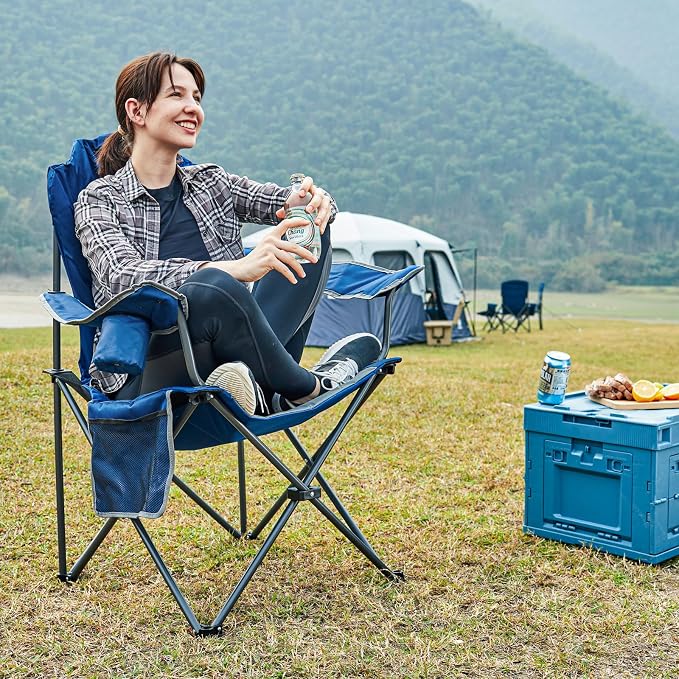 EVER ADVANCED Camping Chairs, Lawn Chairs Outdoor Sports Chairs, Folding Chair - Image 7