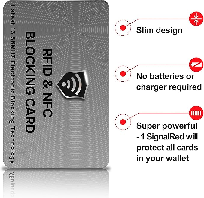 SaiTech IT 2 Pack RFID Blocking Cards, One Card Protects Entire Wallet Purse - Image 7