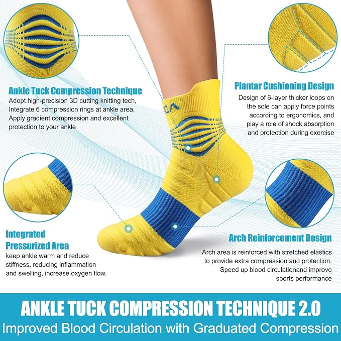 NEENCA Professional Compression Socks, Medical Athletic Ankle Socks - Image 3