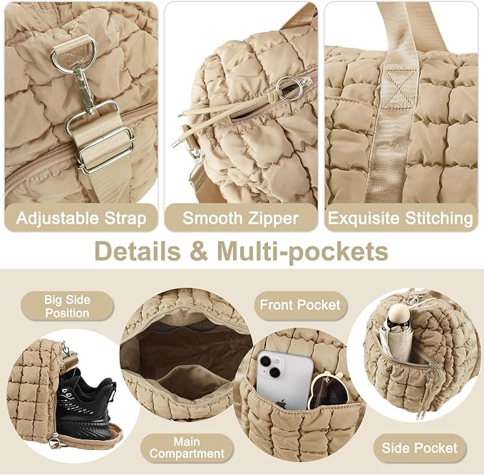 Quilted Travel Duffle Bag Gym Bag - Image 4