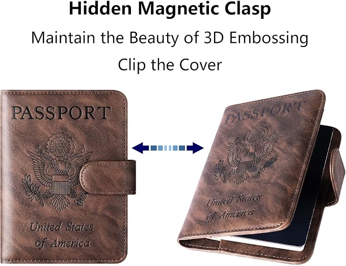 Airtag Passport Holder Cover Wallet Travel Essentials Leather Rfid Blocking - Image 6