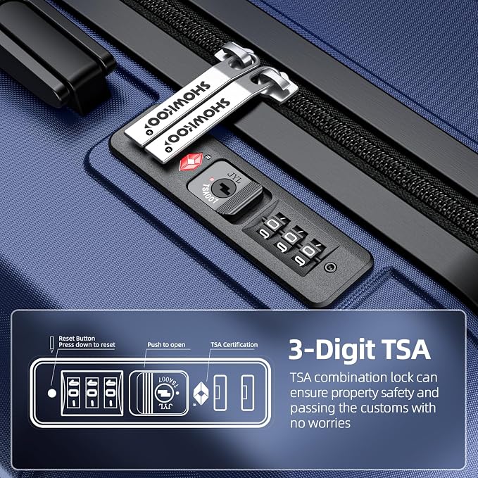 SHOWKOO Luggage Sets Expandable PC+ABS Durable Suitcase Double Wheels TSA Lock - Image 6