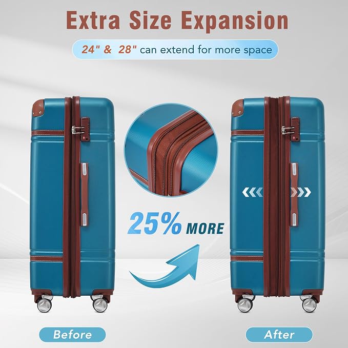 Merax Suitcase Set 24 inches Expandable Luggage - Image 7