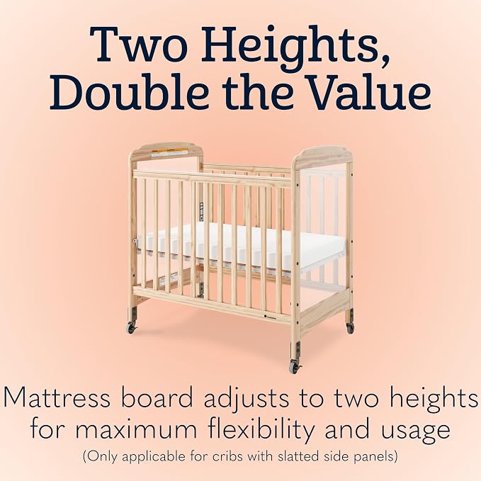 Foundations Serenity Compact Clearview Daycare Crib, Fixed Side, Durable Wood - Image 7