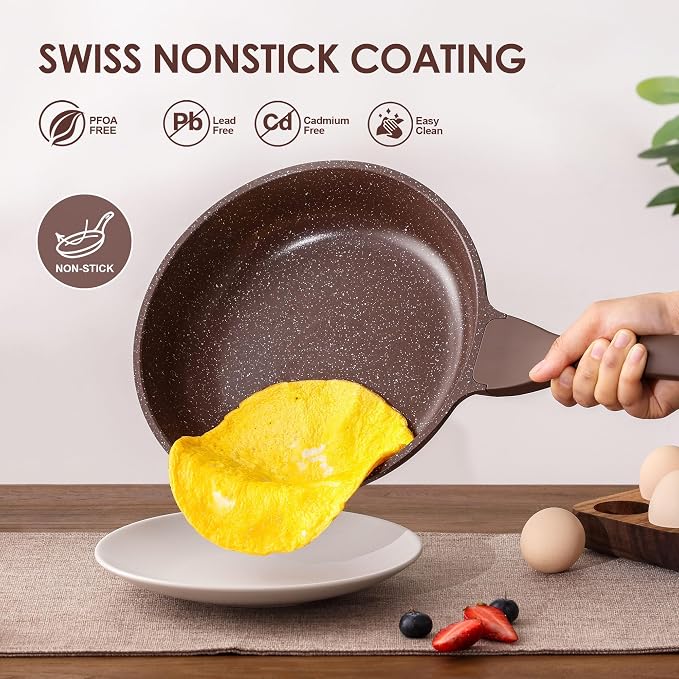 SENSARTE Nonstick Frying Pan Skillet, Non Stick Omelette Pan, Healthy Stone - Image 2