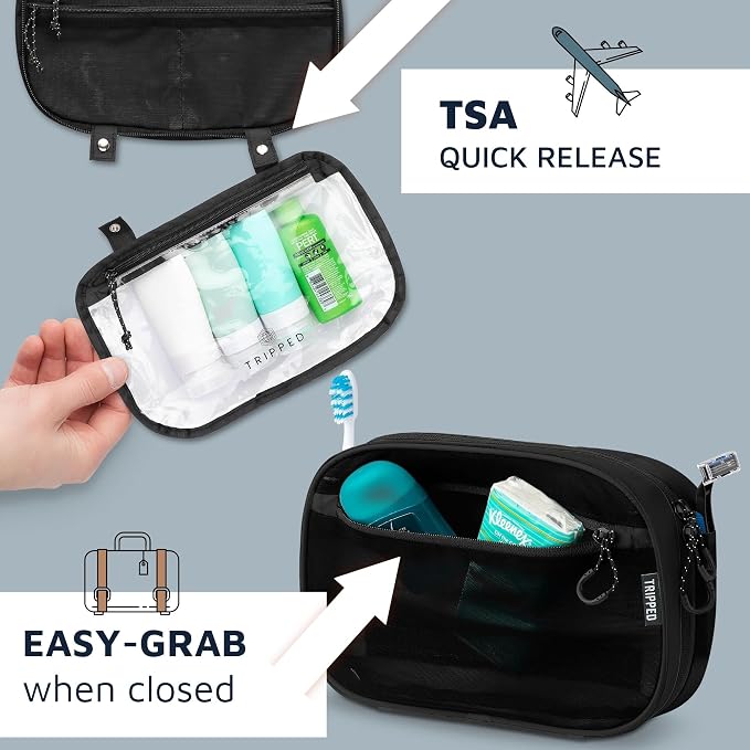 Toiletry Bag Kit Set: Hanging Travel Toiletry Bag + 311 TSA Cosmetic Liquid Bag - Image 8