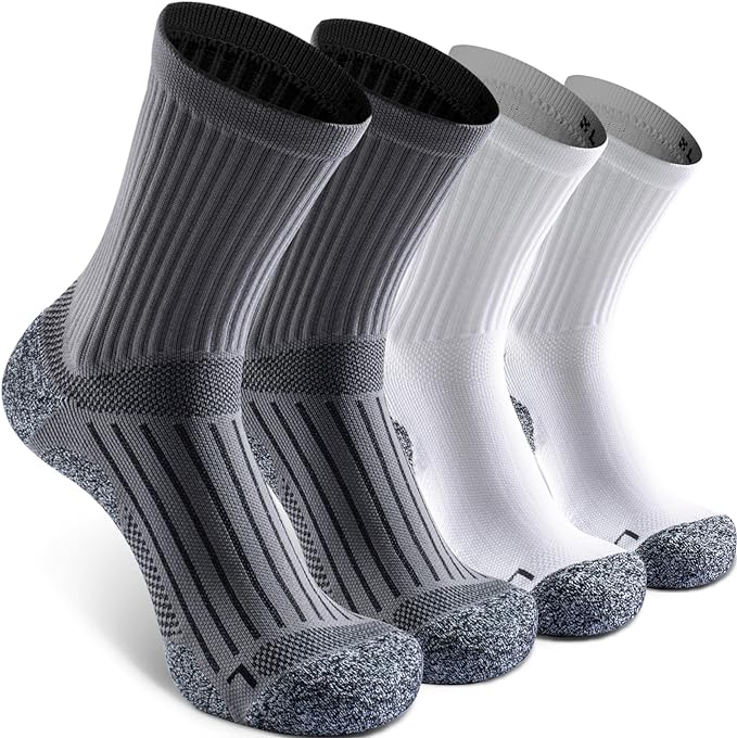 Elite Cushioned Compression Mid-crew Socks 4-Pack by Sitoisbe